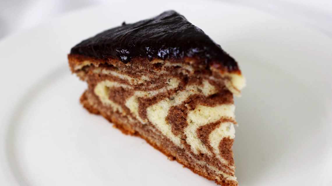 Торт зебра в шоколадной глазури - рецепт